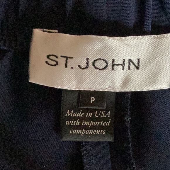St. John Blue Ankle Cropped Dress Pants with Straight Leg Design - Picture 4 of 4